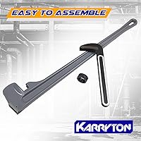 Vista 5 de Llave de tubo de aluminio de 48 pulgadas, capacidad de mordaza ajustable de 8"/200mm, llave de fontanería de mango recto resistente, herramienta