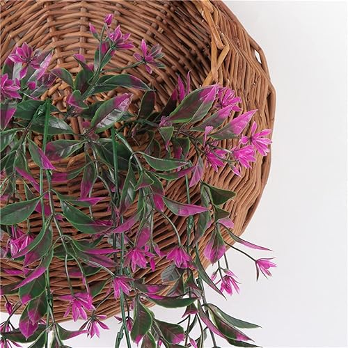 Miniatura 7 de FOMAISELF 2 flores artificiales para colgar en la pared, flores artificiales decorativas de jardín, plantas falsas para interiores y exteriores,