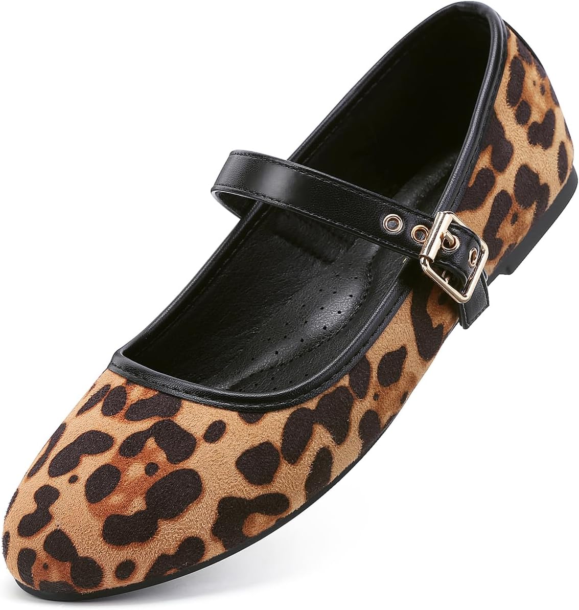 MaxMuxun Women's Flats Shoes Faux Suede Round Toe Ballet Dressy Flats Comfortable Slip On Walking Shoes