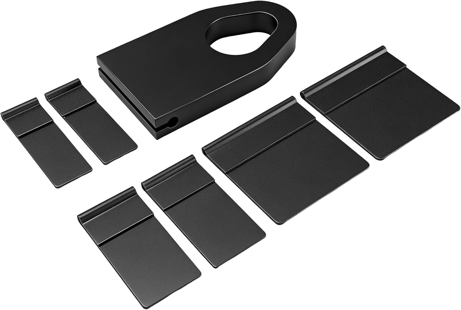 Universal Auto Body Pull and Weld Clamp Set - 7 Plate Kit with Hook, Powder Coated Steel, Compatible with Most Car Frame Collision Repair for Panels, Chassis, and Dent Pulling