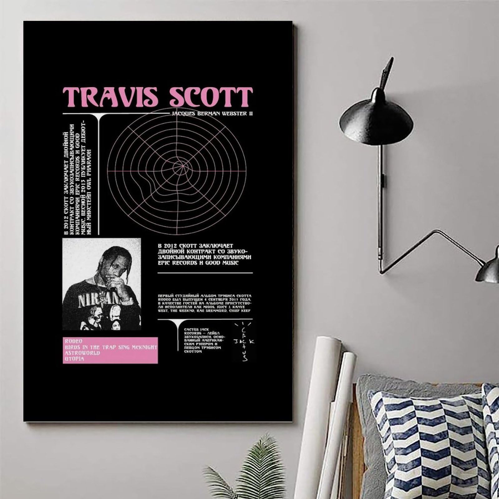 Poster artistico da parete con album Travis Scott, stampa artistica da parete per soggiorno, camera da letto, decorazione senza cornice, 30 x 45 cm