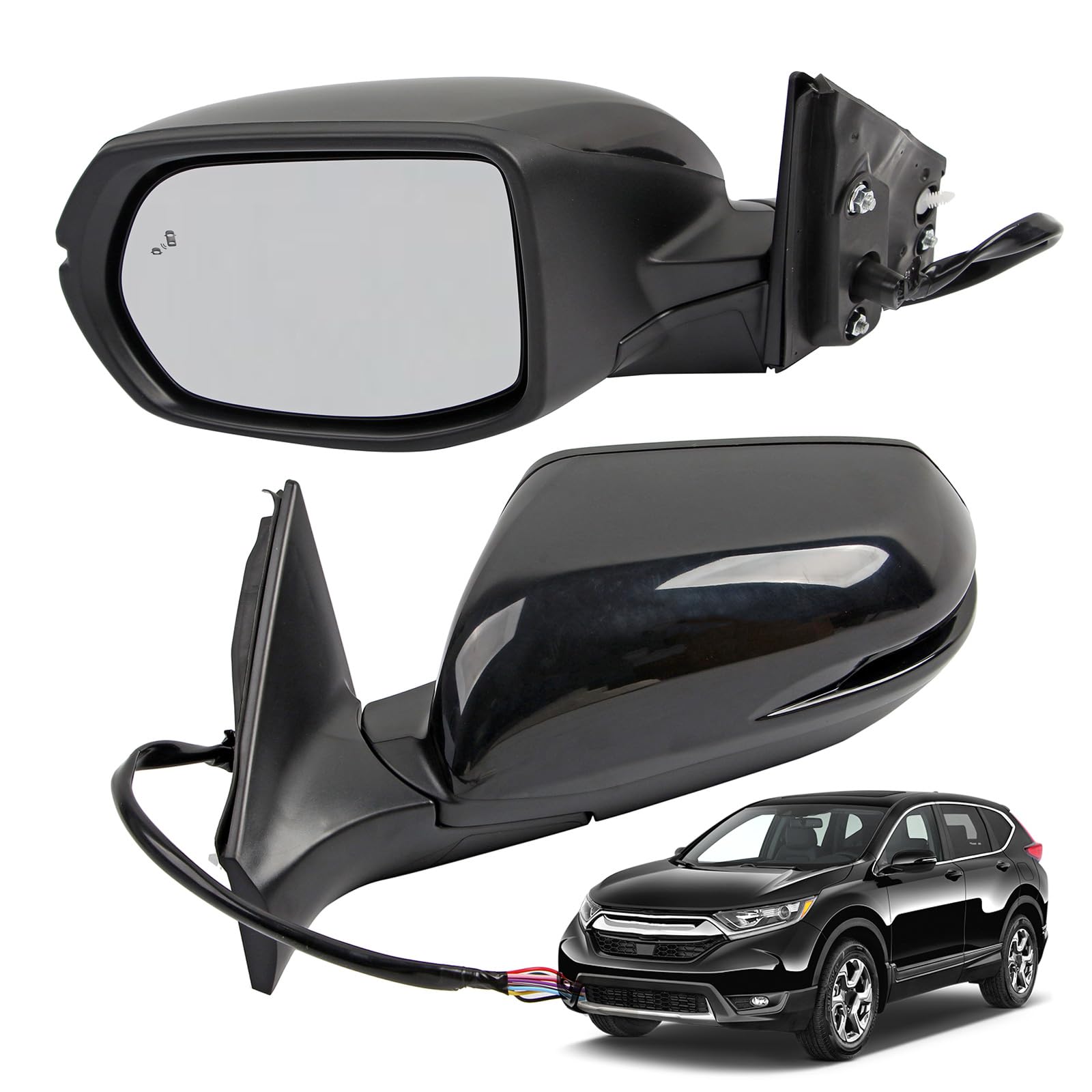 Cahuczlhoz HO1320318 Left Mirror Driver Side Replacement for Honda 2017-2022 CRV Replace 76251T1WA01ZF with Manual Folding Power Glass Heated Blind