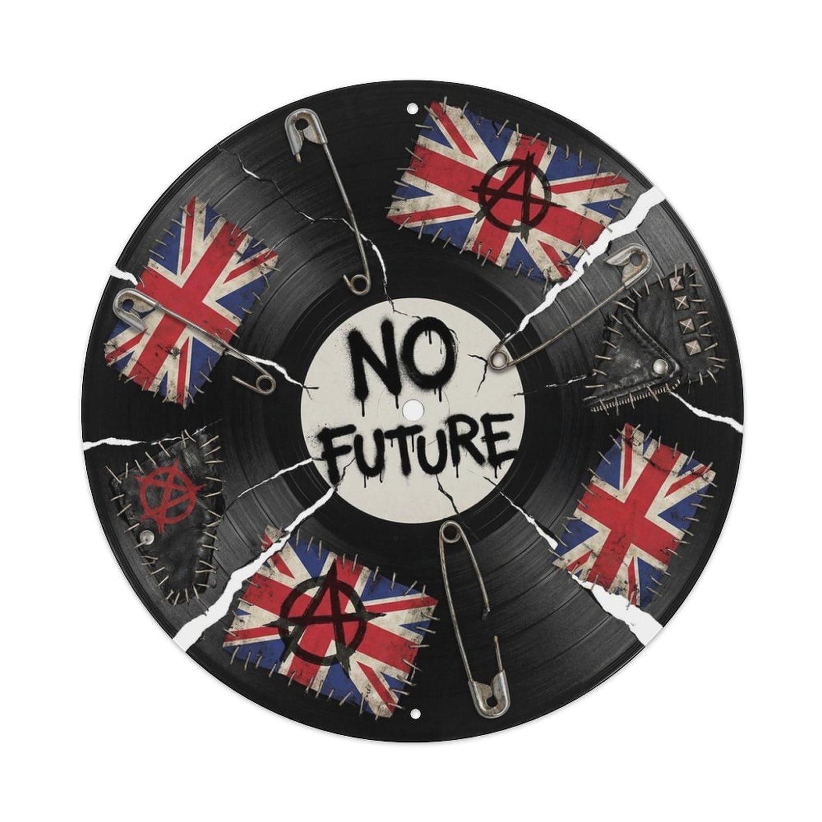 Punk Vinyl Records No Future Flag Music Cover Metal Tin Sign