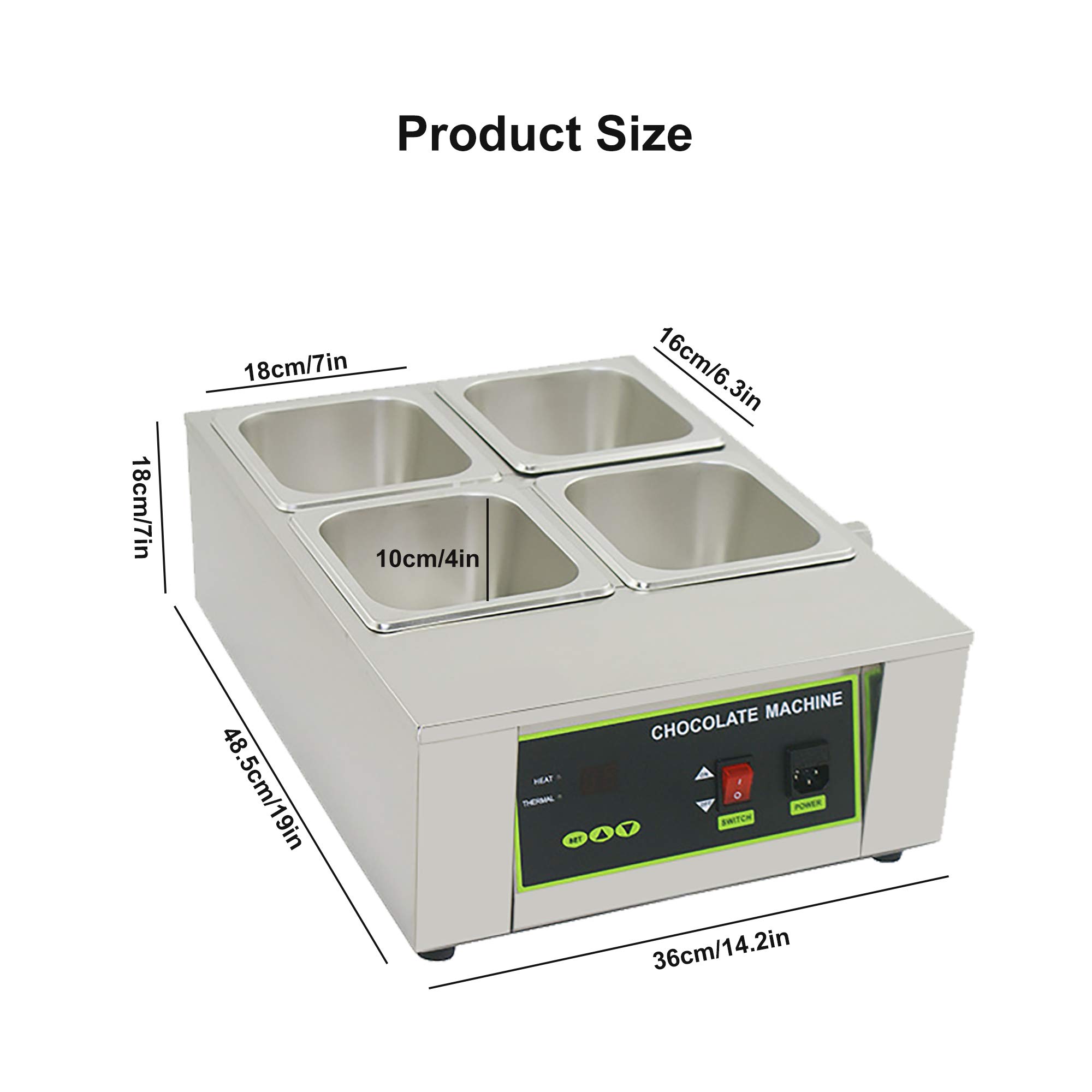 Máquina comercial para templar chocolate,Máquina eléctrica para templar chocolate,Control automático de temperatura Máquina para derretir chocolate caliente,Calentador de chocolate de 1000 W Calentad