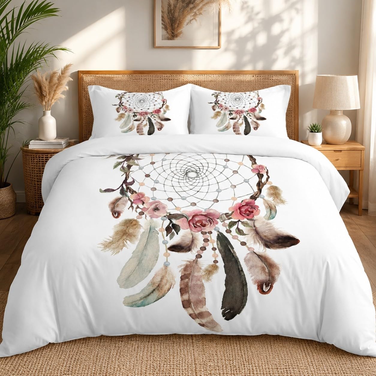 TMMDH Feather Dreamcatcher Super King Duvets Set for Dorm