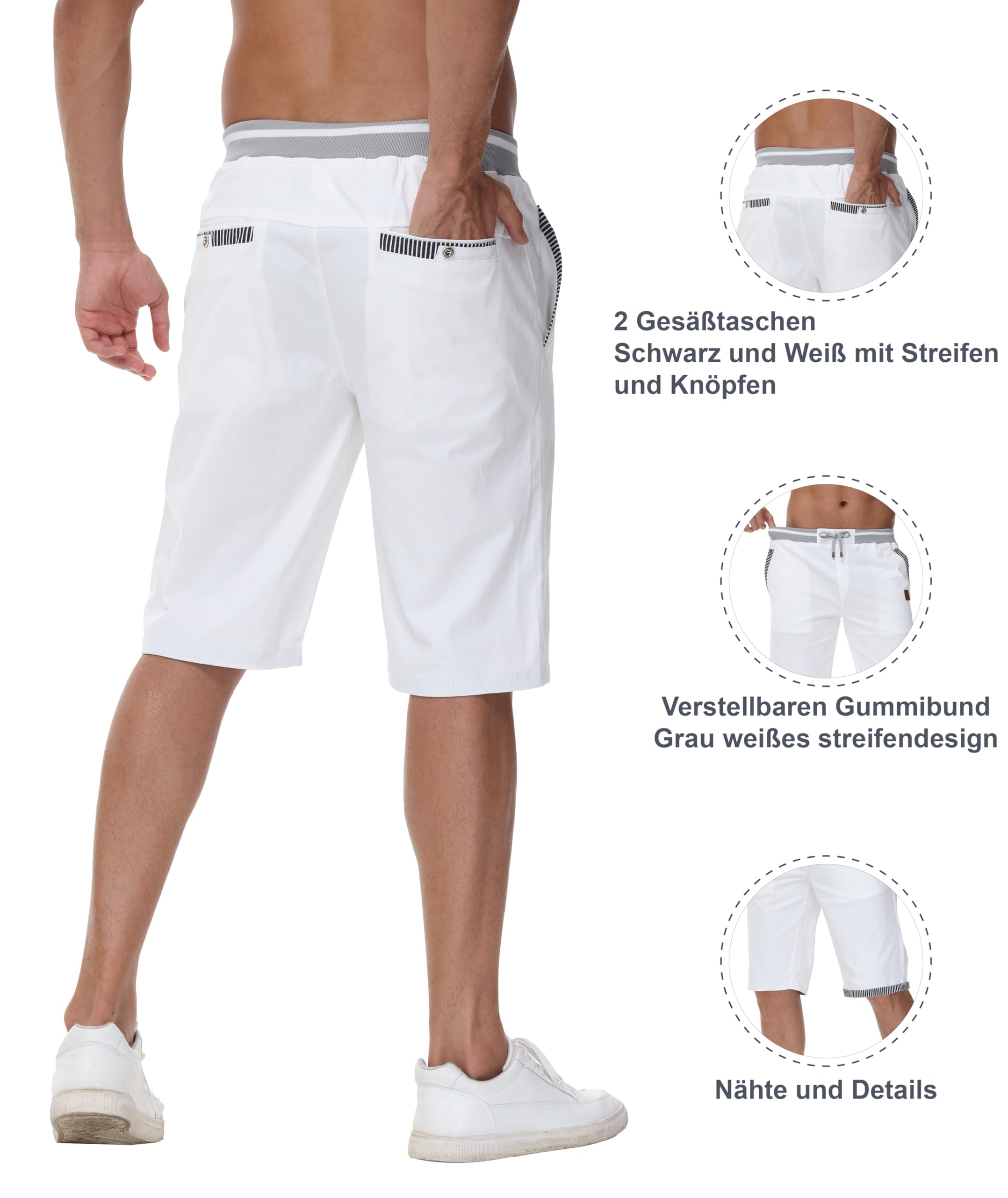 Djtnzdm Bermuda Cargo Estivi Pantaloncini Bermuda Uomo Cotone Lavoro Casual Sportivi Pantaloni Corti Golf Shorts Uomo