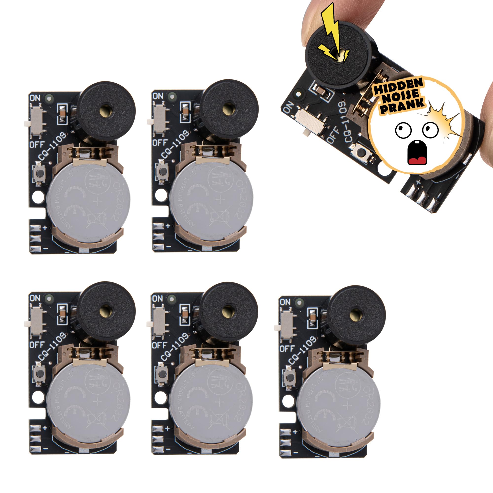 Cricket Noise Maker Prank 5-Pack Mini Hidden Beeping Joke Device Black