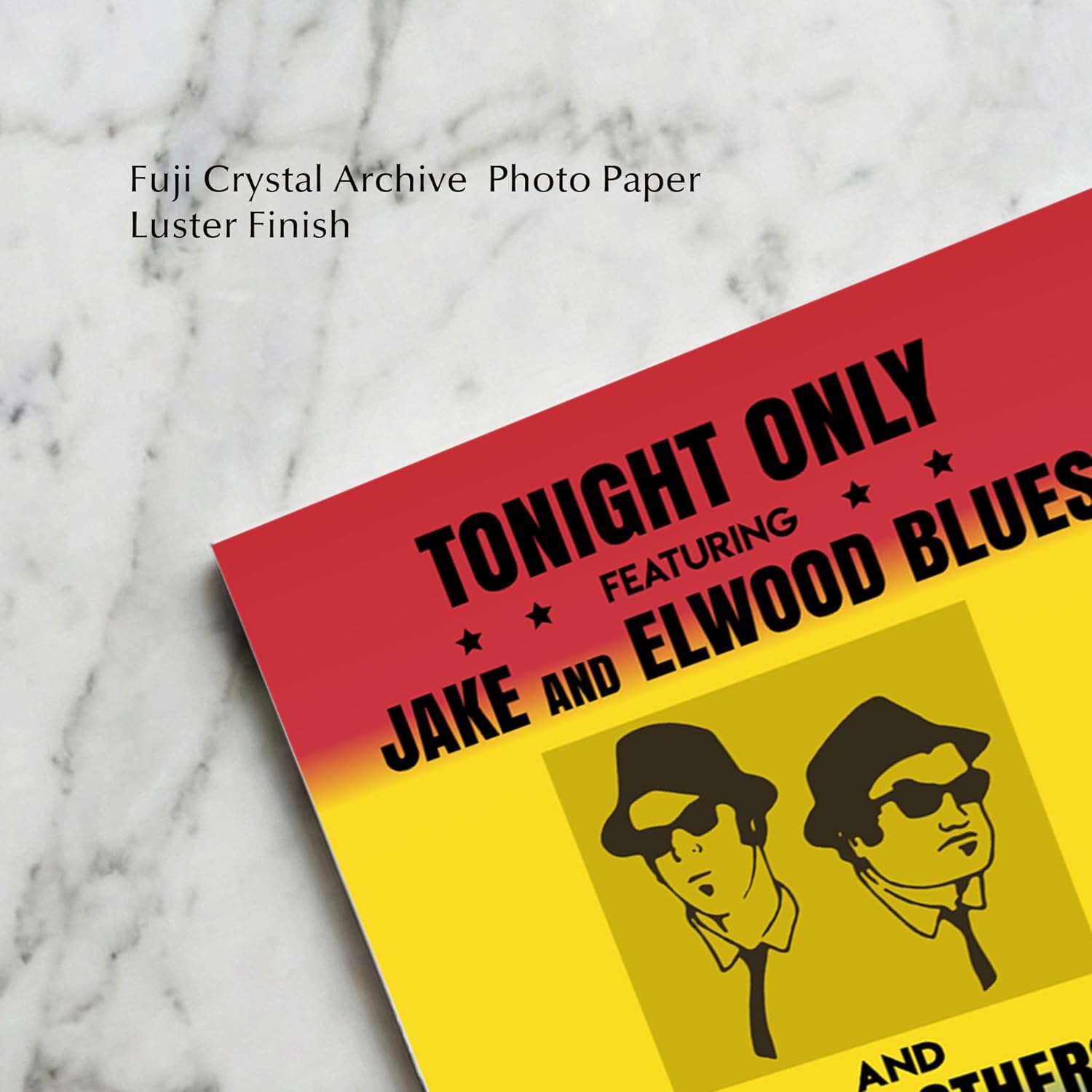 Tonight Only-Jake & Elwood Blues-The Blues Brothers Band Vintage Wall Art Decor, Retro TV Wall Art w/John Belushi-Dan Aykroyd Silhouette Print (Natural Framed, 8 x 10 inches)