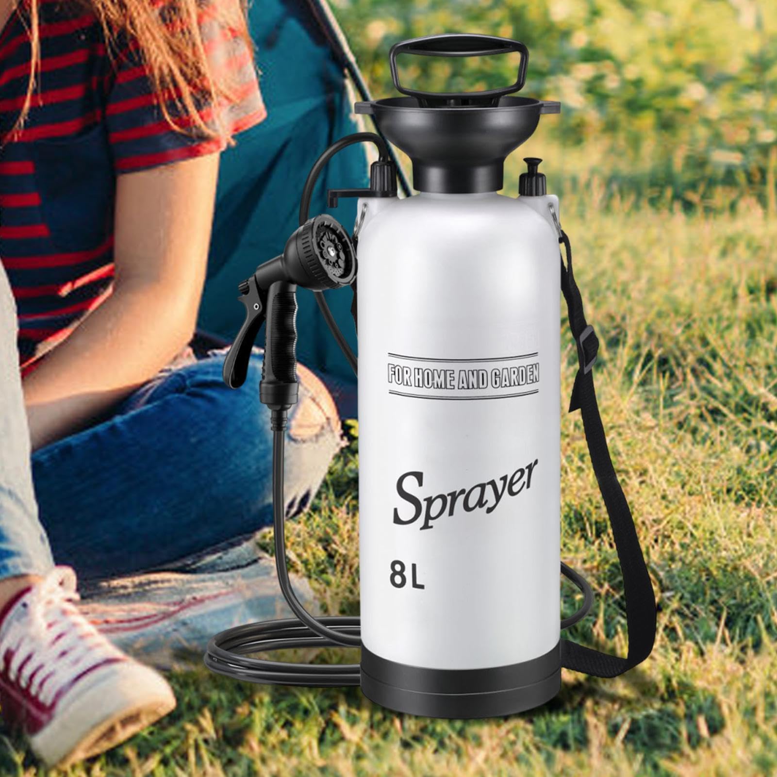 Generico Doccia Portatile da Campeggio,Pompa Manuale per Doccia con Spray - Manuale per Lavaggio Irrigazione Giardino Escursionismo Uso Domestico