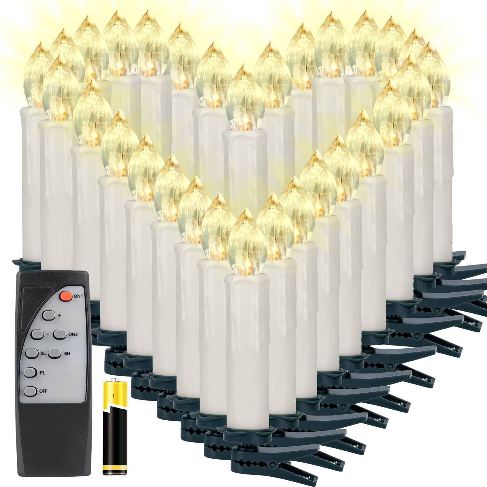 Candele a LED, candele senza fiamma, candele di Natale senza fiamma, candele a LED senza fiamma, candele a batteria con timer e telecomando per matrimonio