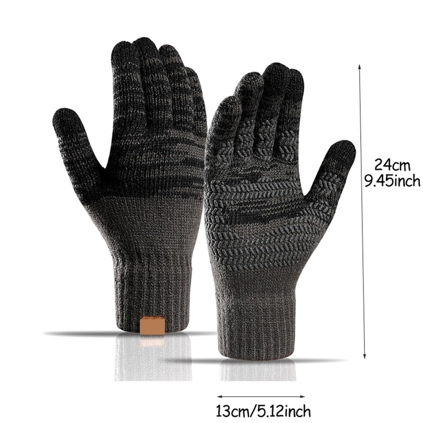 Guantes de Invierno for Hombre, Guantes cálidos de Punto de Gran tamaño, Guantes Gruesos de Ciclismo for Oficina Masculina(Red)