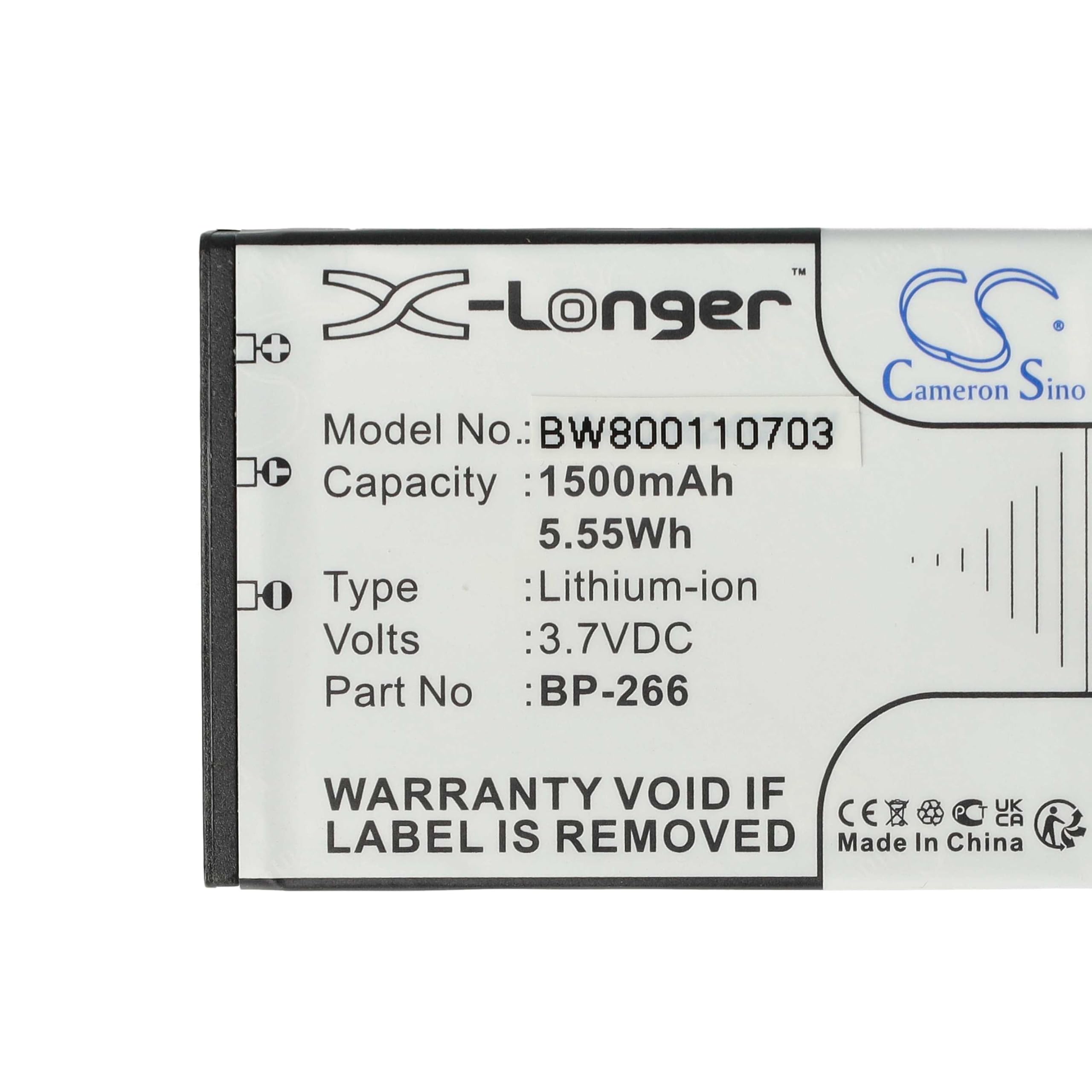 vhbw batteria sostituisce Icom BP-266 per radio (1500mAh, 3,7V, Li-Ion)