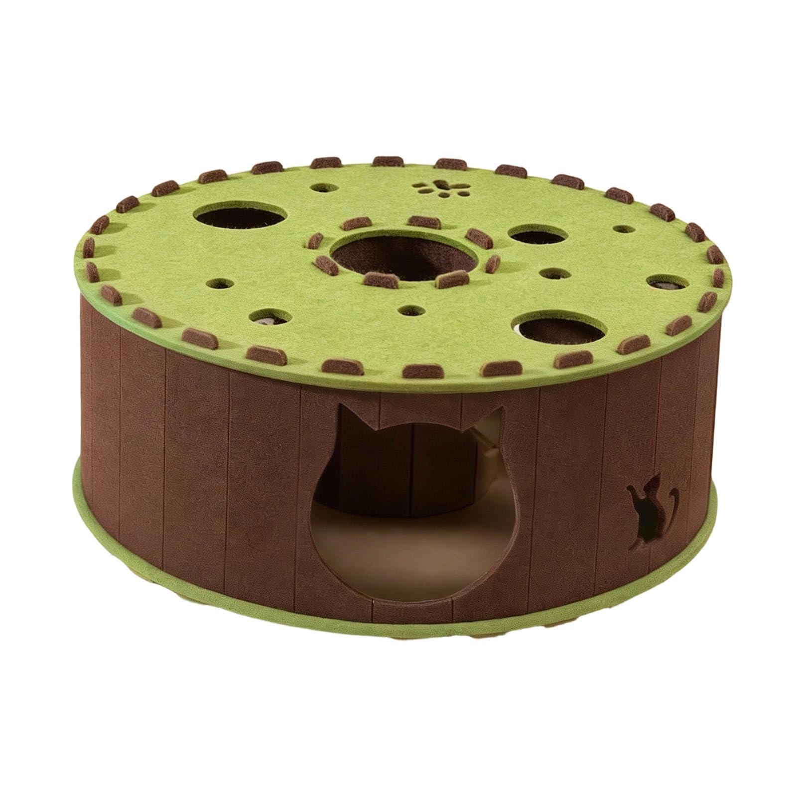 Milageto Tunnel interactif pour Chatons et Chats d'intérieur - Centre d'activités Portable - Aire de Jeux et Divertissement pour Chatons Chats, Vert