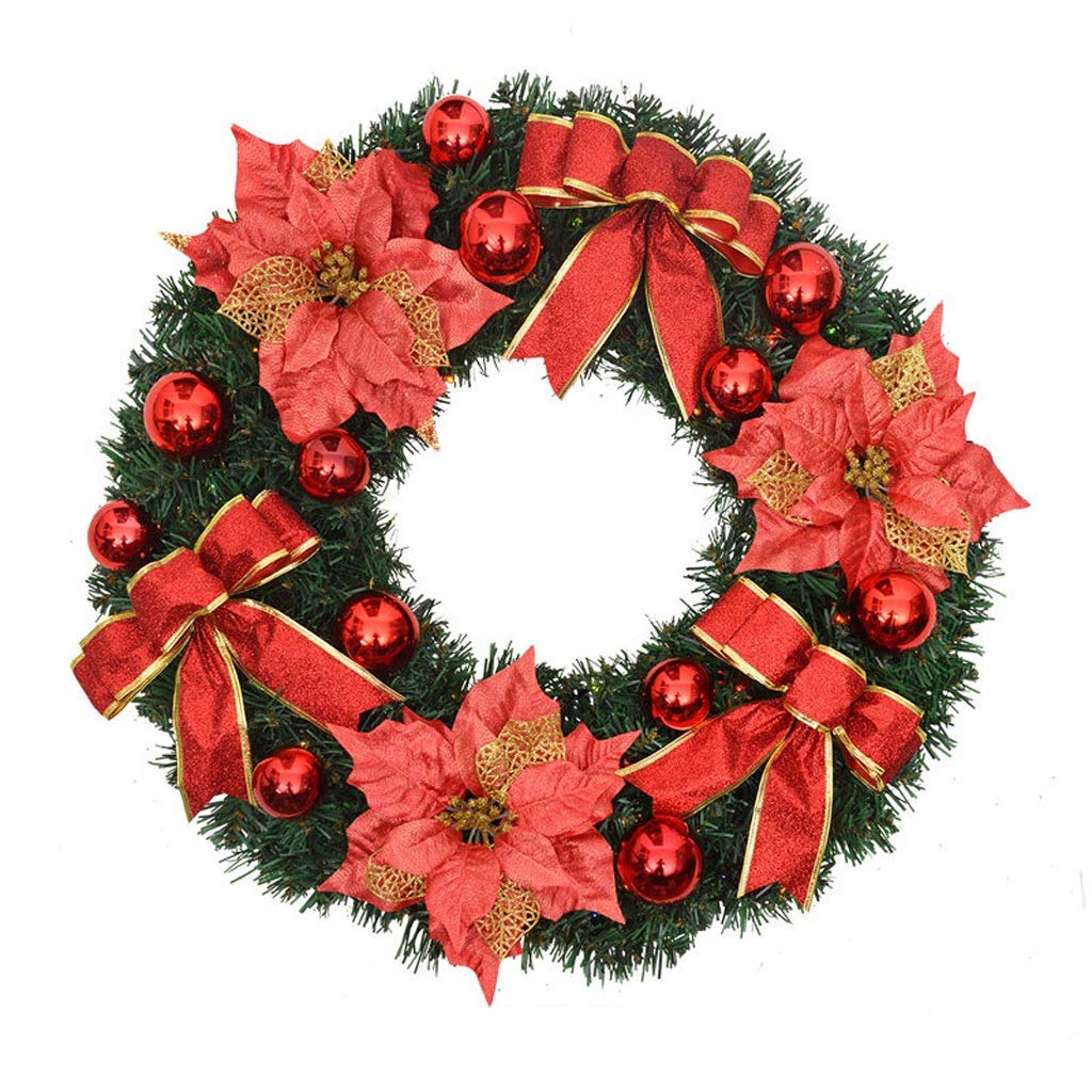 Guirlande de Noël décoration de porte et sapin avec pendentif en rotin