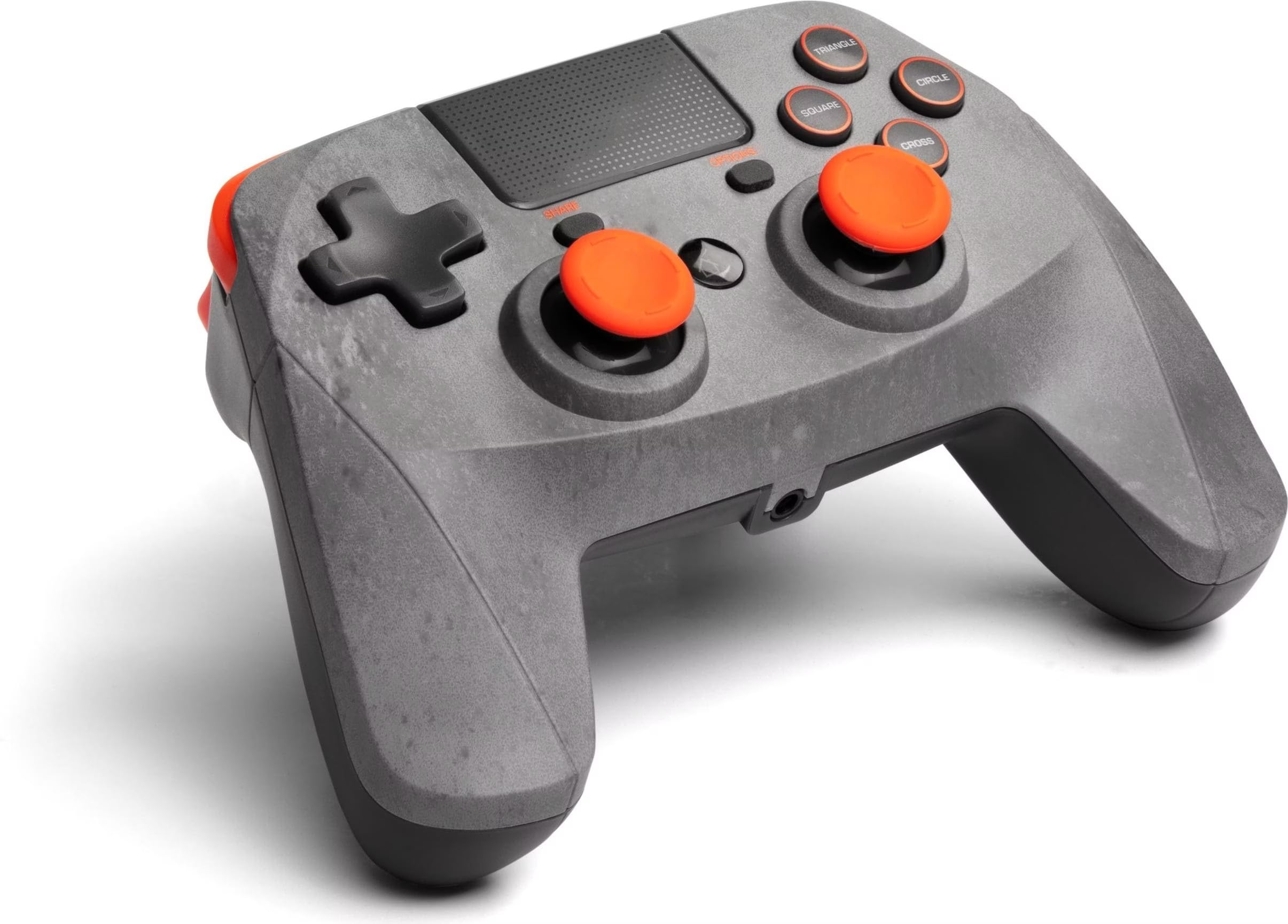 Snakebyte GAMEPAD 4S - grau/orange - Wireless Bluetooth Controller kompatibel mit PlayStation 4 / PS4 Slim/Pro, Analoge Dual Joysticks, Kopfhöreranschluss, Touchpad und Dual Vibration Feedback