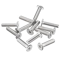 Vista 17 de uxcell M3-0.5 x 12 mm 20 piezas Tornillos de cabeza plana redonda 304 Acero inoxidable Phillips Drive Tornillos de máquina Hardware para conexión