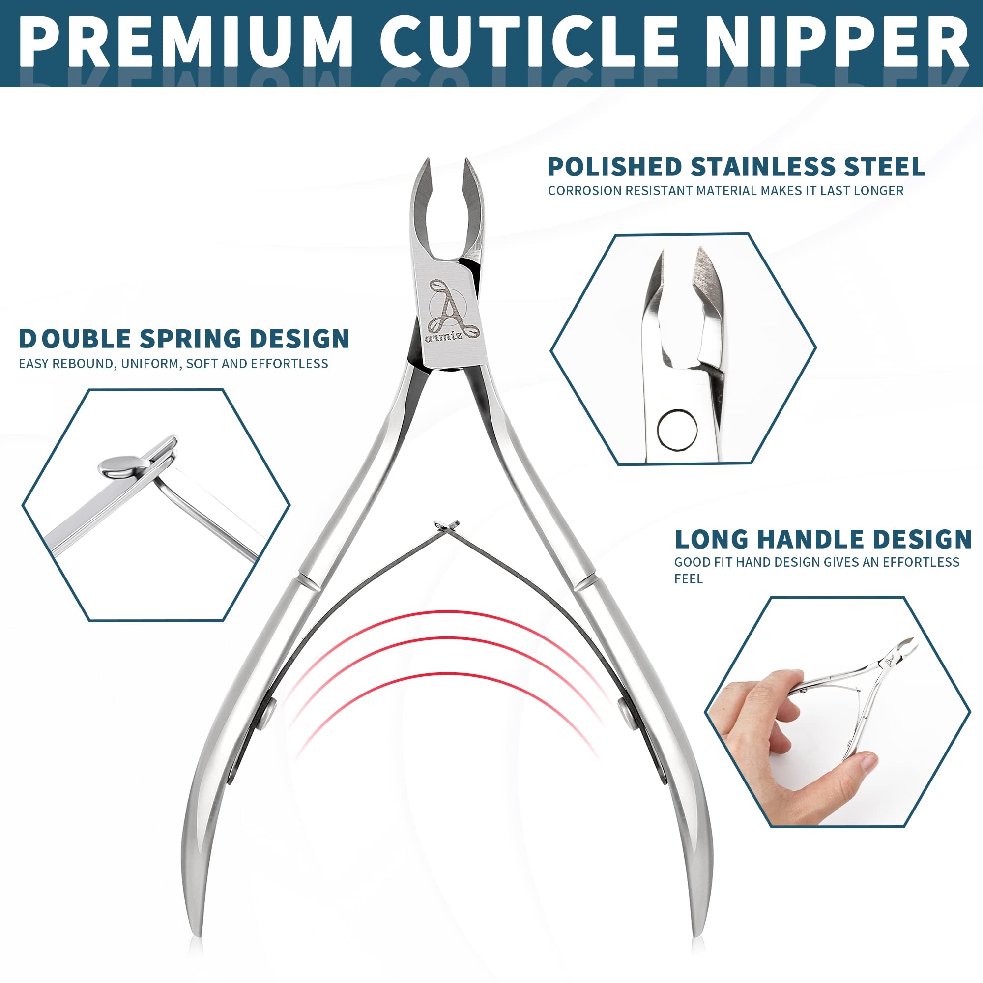 Taglia Cuticole Professionale in Acciaio Inossidabile - Tronchesino per Cuticole con Lama Affilata da 0,25 Pollici, Manico Ergonomico e Leggero, Strumento per Manicure e Pedicure (Argento)