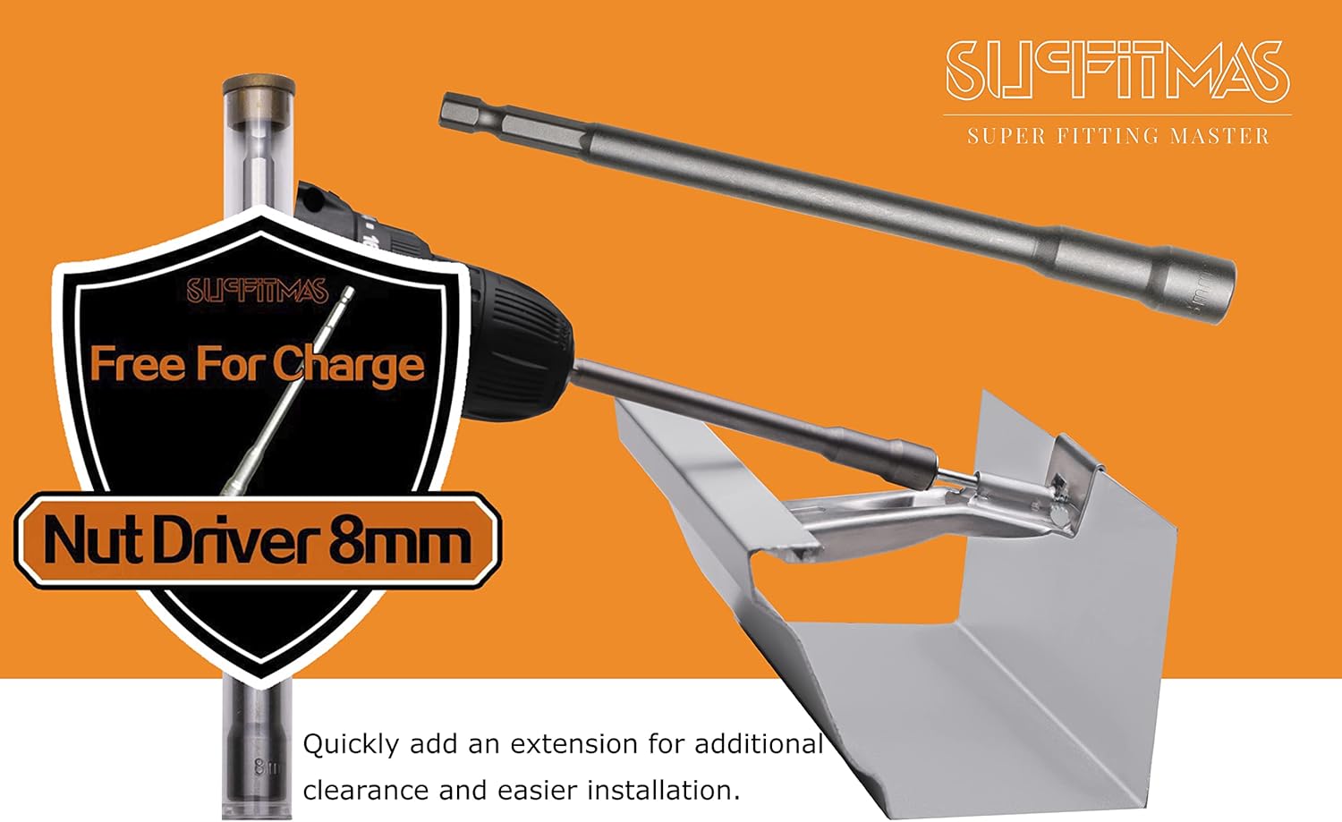 Gutter Hangers, 5 inch 55 Pack (+10% Quantity and a Free nut Driver), Premium Hidden Rain Gutter Guard Bracket Hook Accessories with Screw Clip Style, Reinforce Gutters