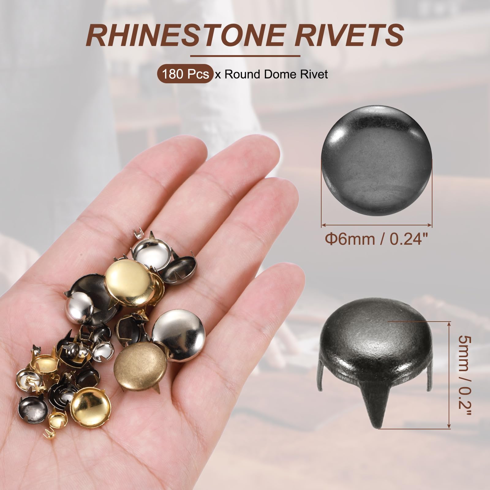 PATIKIL 6mm Round Dome Rivet - Image 2