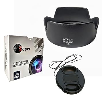 SUPERNIC Combo HB-32 Lens Hood + 67MM Lens Cap Compatible with Nikon 18-140mm f/3.5-5.6G Lens, 18-135mm f/3.5-5.6G Lens, 18-105mm f/3.5-5.6G Lens, 18-70mm f/3.5-4.5G Lens