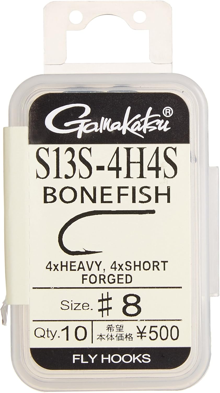 Gamakatsu S13S-4H4S Fly Hooks, Bone Fish, 10 Pieces, Black 67010