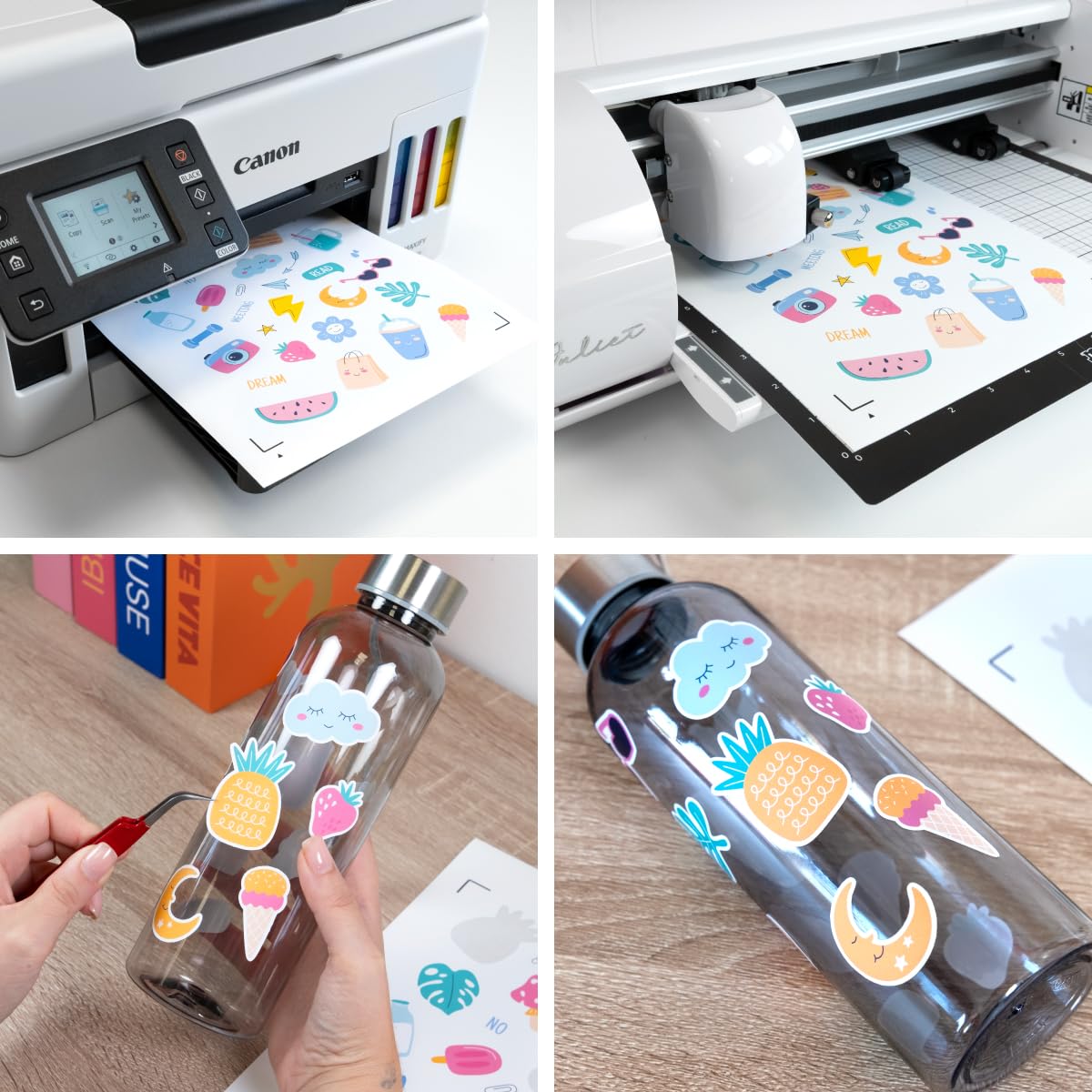 Siser Juliet® Pacchetto Print&Cut - Plotter da Taglio Professionale ad Alta Precisione con Sticker Adesivi Stampabili, Spatolina e Pinzette – Ideale per Stickers, Etichette e Creazioni DIY