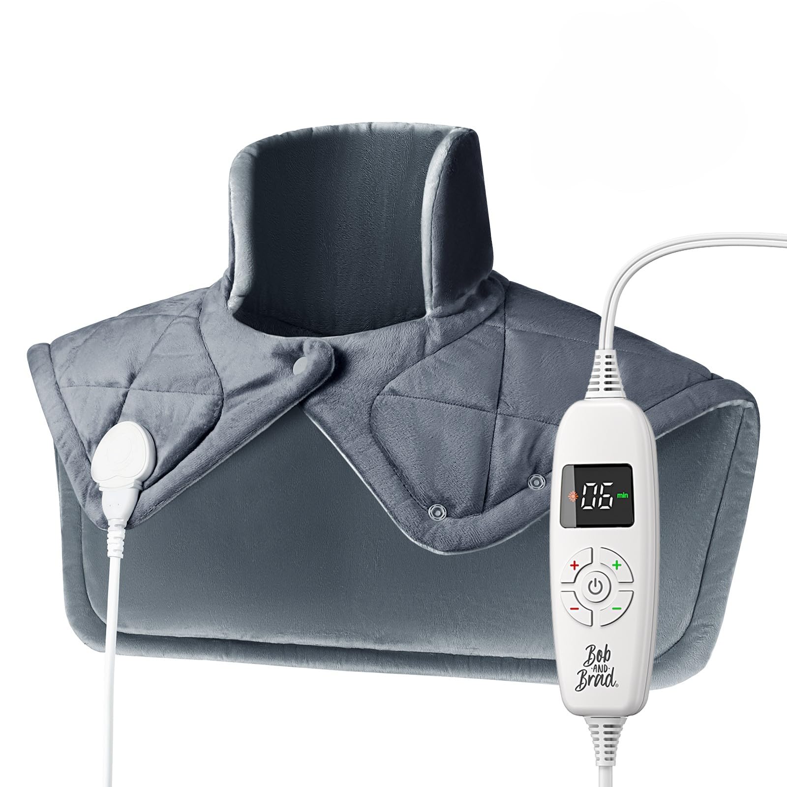 BOB AND BRAD Weighted Heating Pad for Neck Shoulders Deep Muscle Relief, Electric Heating Pad with Far-Infrared Therapy, FSA/HSA Eligible Neck Shoulder Heated Wrap Gift for Family & Friends, 20"x22"