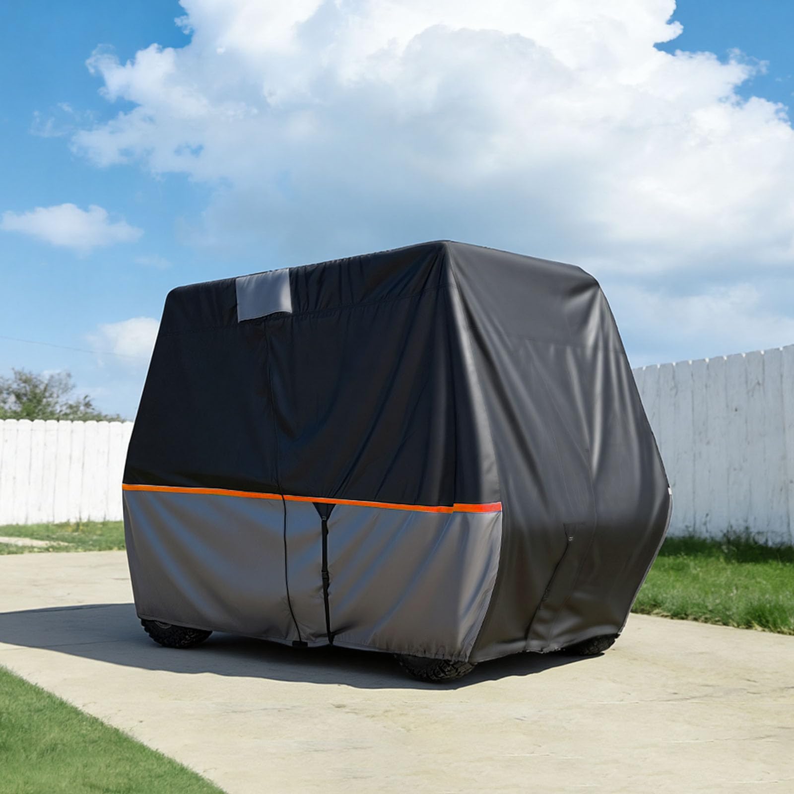 VEVOR Copertura di Protezione da Esterno per Carrello da Golf Copertura Completa con Tessuto Oxford 420D Impermeabile per Golf Cart da 2 o 4 Posti Compatibile con Yamaha EZGO Club Car Honda