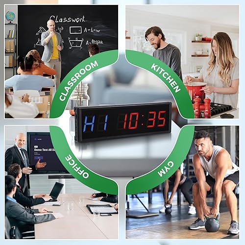 Miniatura 7 de Reloj temporizador de gimnasio Bluetooth de 15 pulgadas para gimnasio en casa, pantalla digital, cronómetro, cronómetro, temporizador de