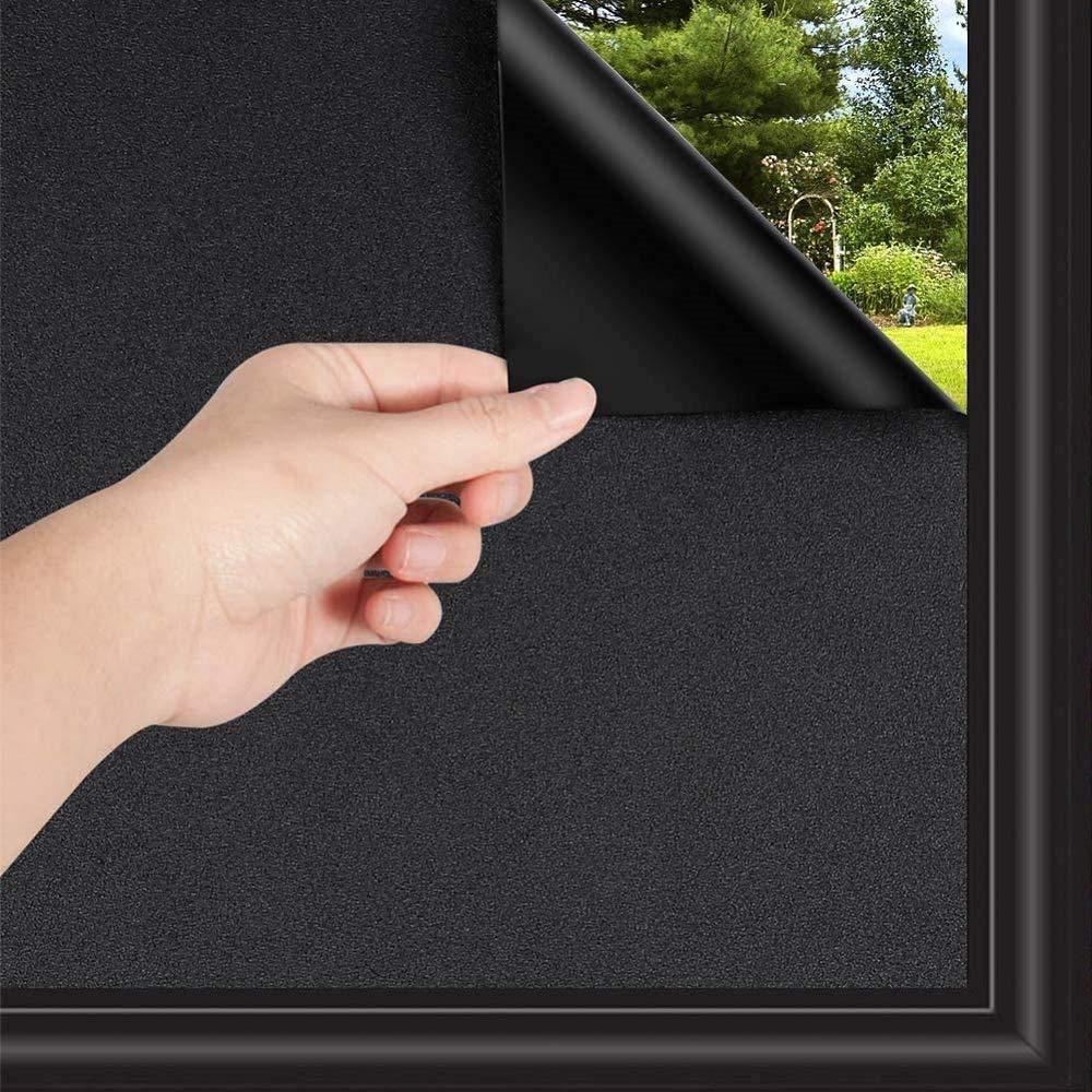 Window Stickers for Privacy Glass Film Frosting Film Frosted Vinyl Sheets for Front Door Bathroom sidelight Small Windows - Black (24x50 Inch)