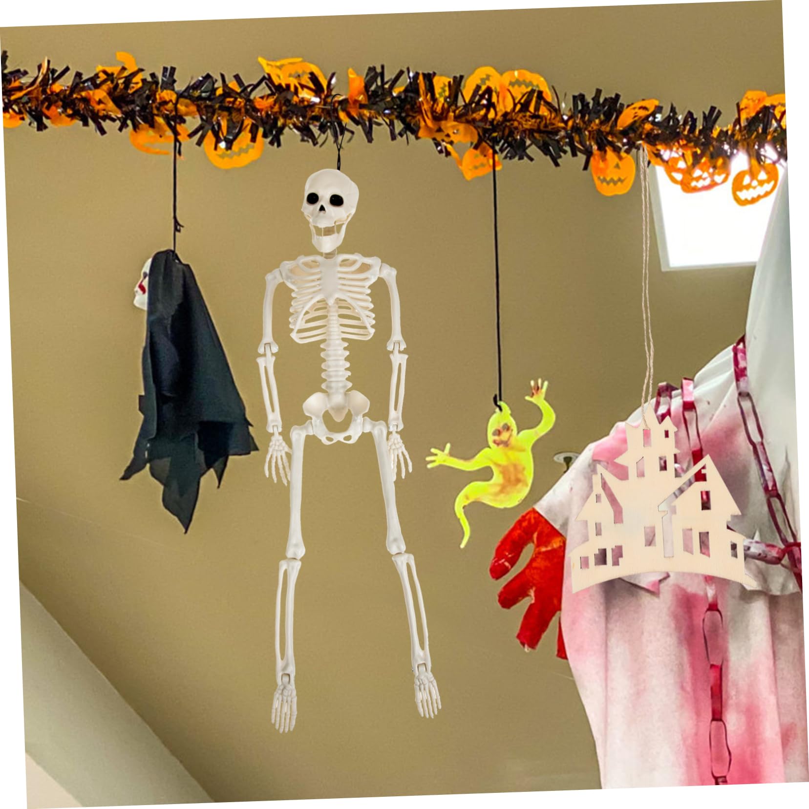 Toyvian 4 Piezas Esqueleto Humano Esqueleto Adorno De Esqueleto De Miedo De Halloween Articulación del Esqueleto De Halloween Figura De Esqueleto Novio Móvil Ornamento El Plastico