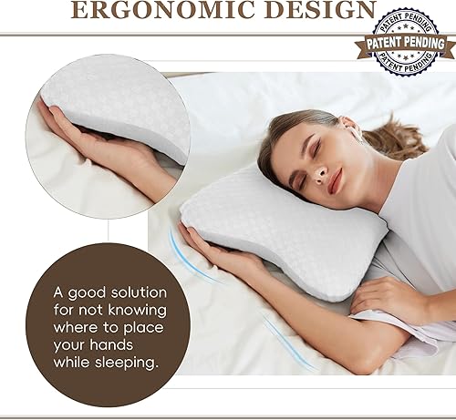 Miniatura 5 de Almohada para piercings  Almohada de espuma viscoelástica para personas que duermen de lado, almohada con un orificio para la oreja para aliviar el