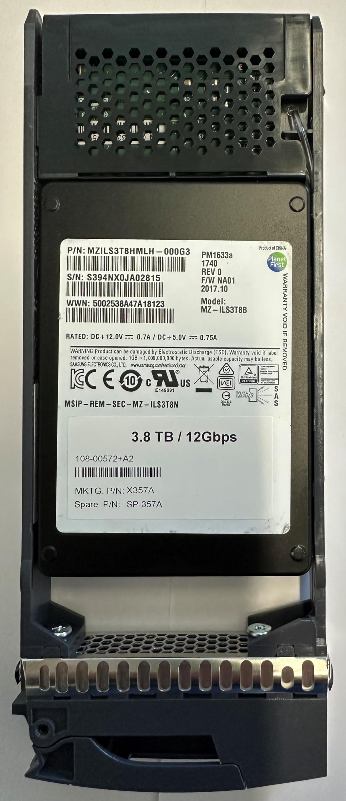 Amazon.com: X357A, SP-357A NetApp ($479) 3.8TB, SAS, SSD, 12Gbps