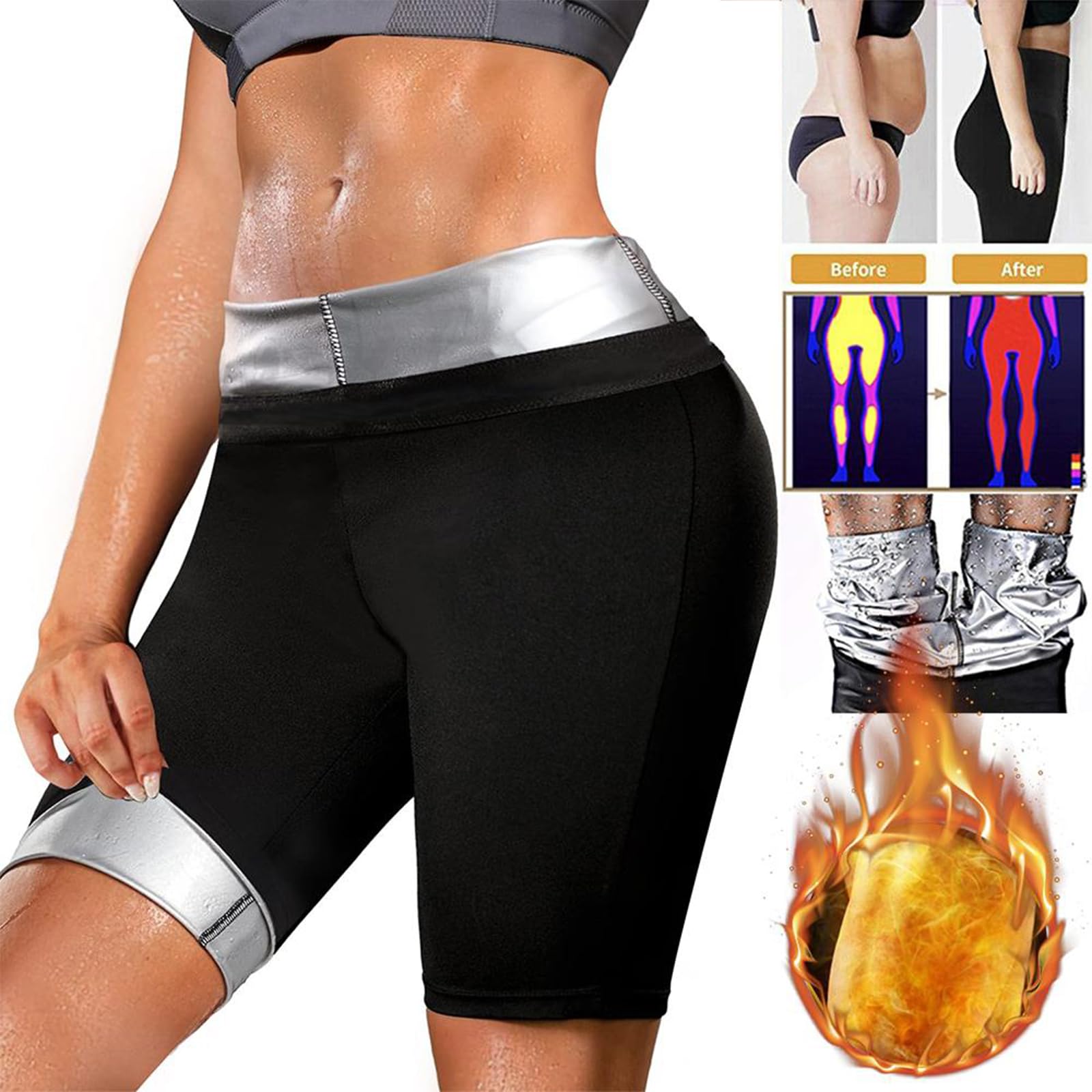 Pantaloni da sauna dimagranti termici taglia L per donne