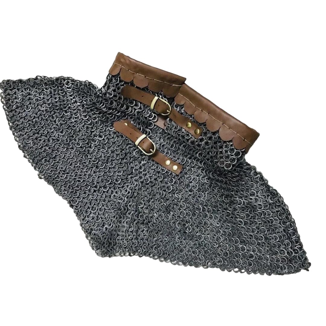 KORE NS9mm Collar Chainmail Oil Finished Mild Steel Flat Riveted+Solid Ring