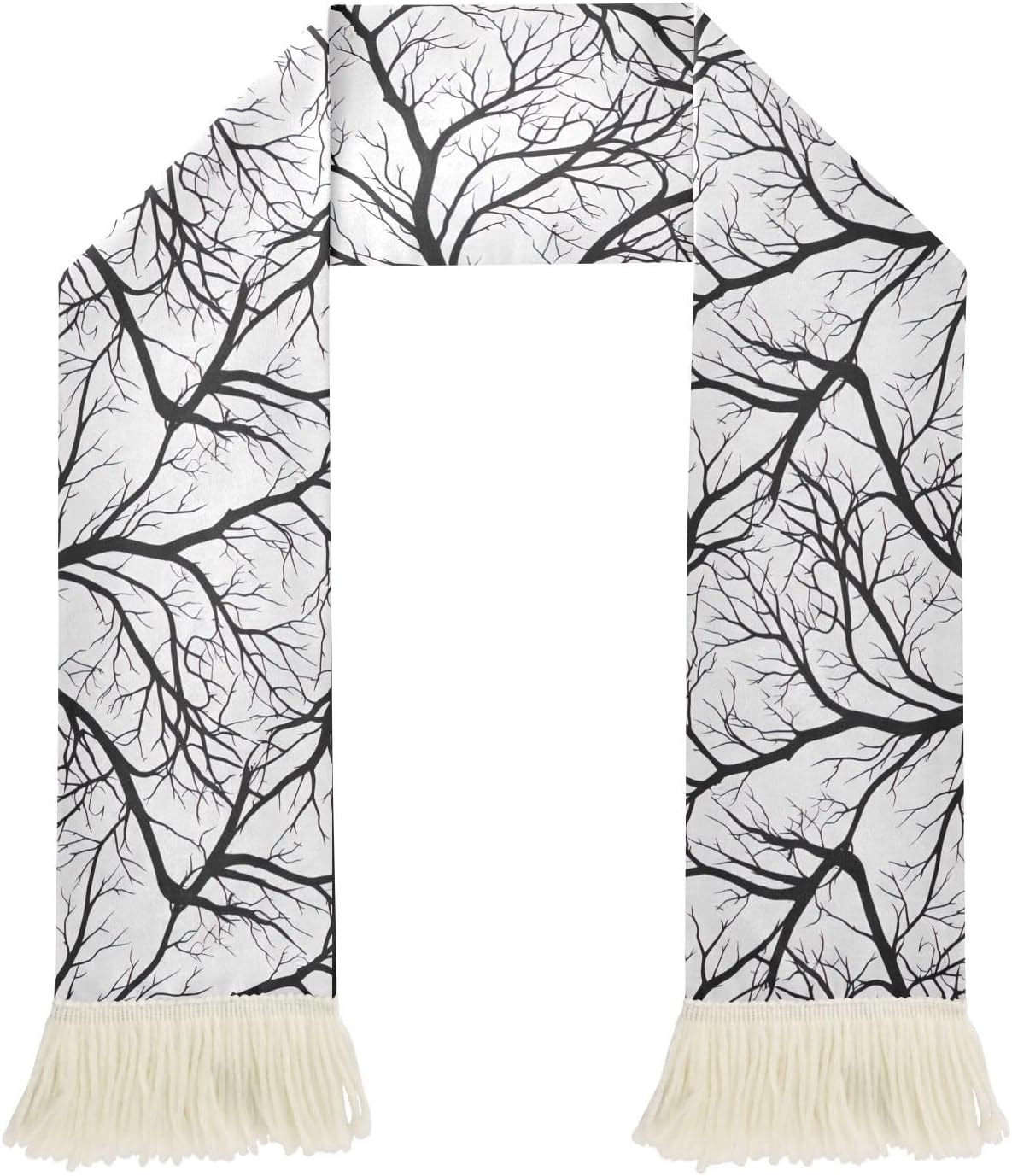 CHIFIGNO Black Tree Gray Soft Absorbent Scarf for Sports Fans, for Wiping Sweat at Games and Showing Support