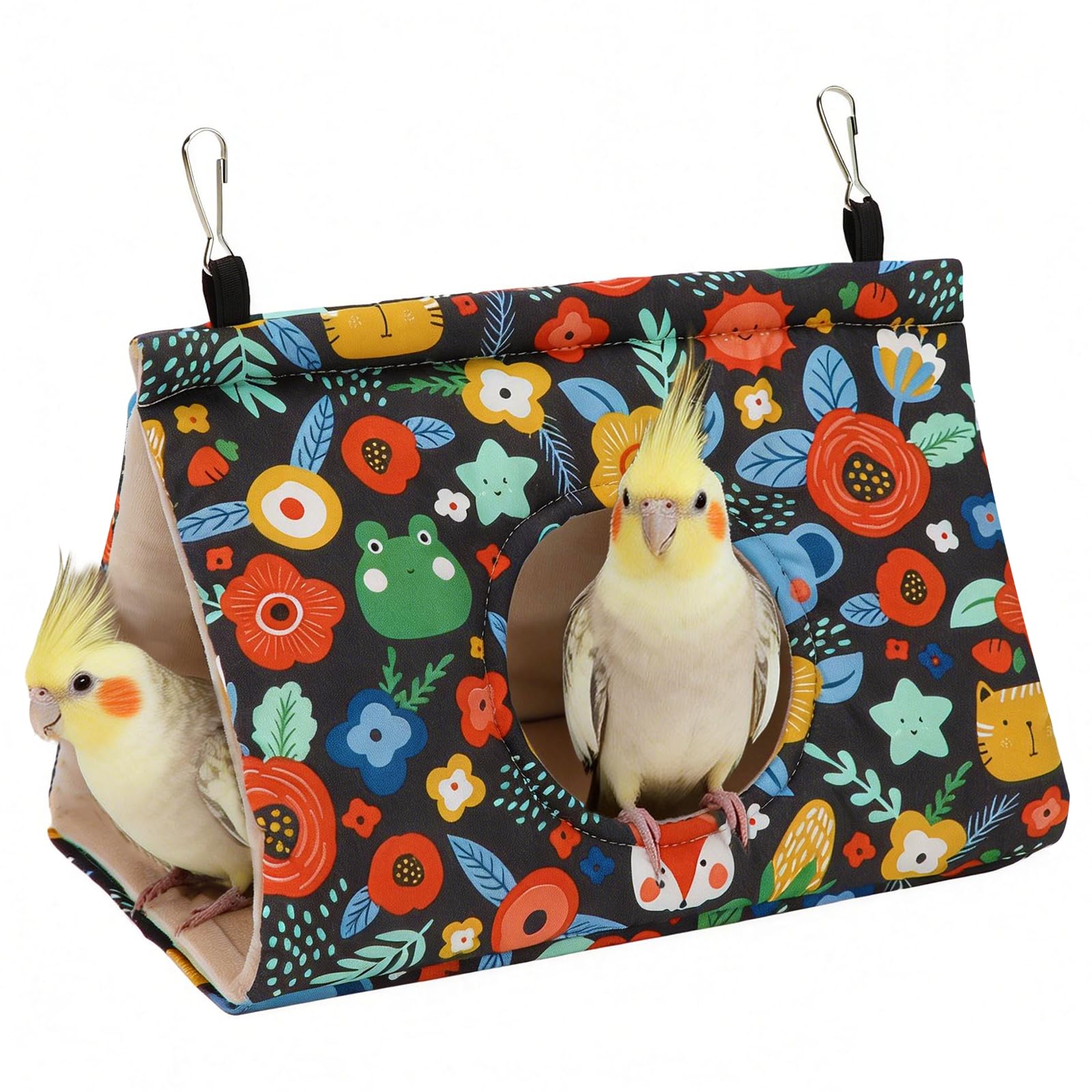 Rypet Bird Bed for Cage, Bird Tent Hut Hammock Parrot Bed Plush Navy Blue M