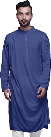 Atasi Rayon Slub Full Sleeve Kurtas Solid Chinese Collar Men Kurta