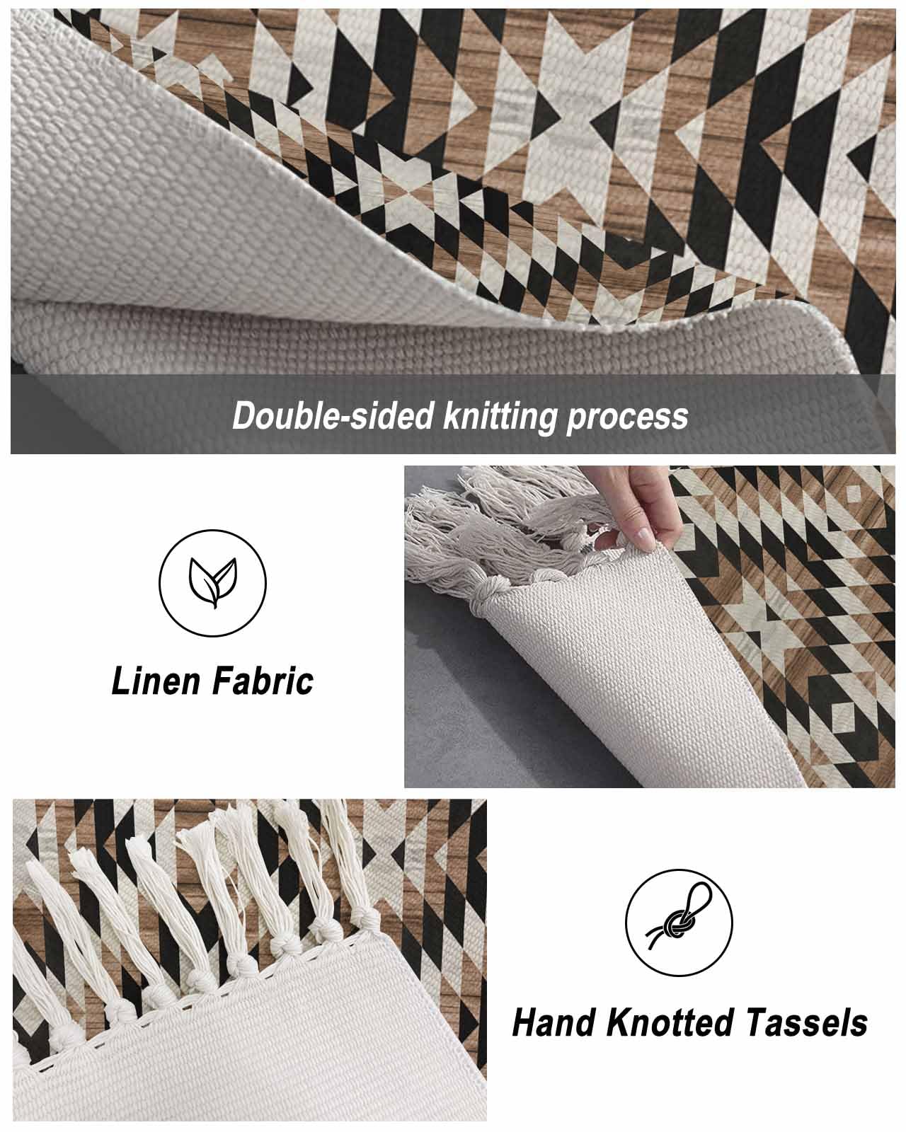 Amazon.com: Brown Black Southwest Aztec Rugs for Entryway 2'x5