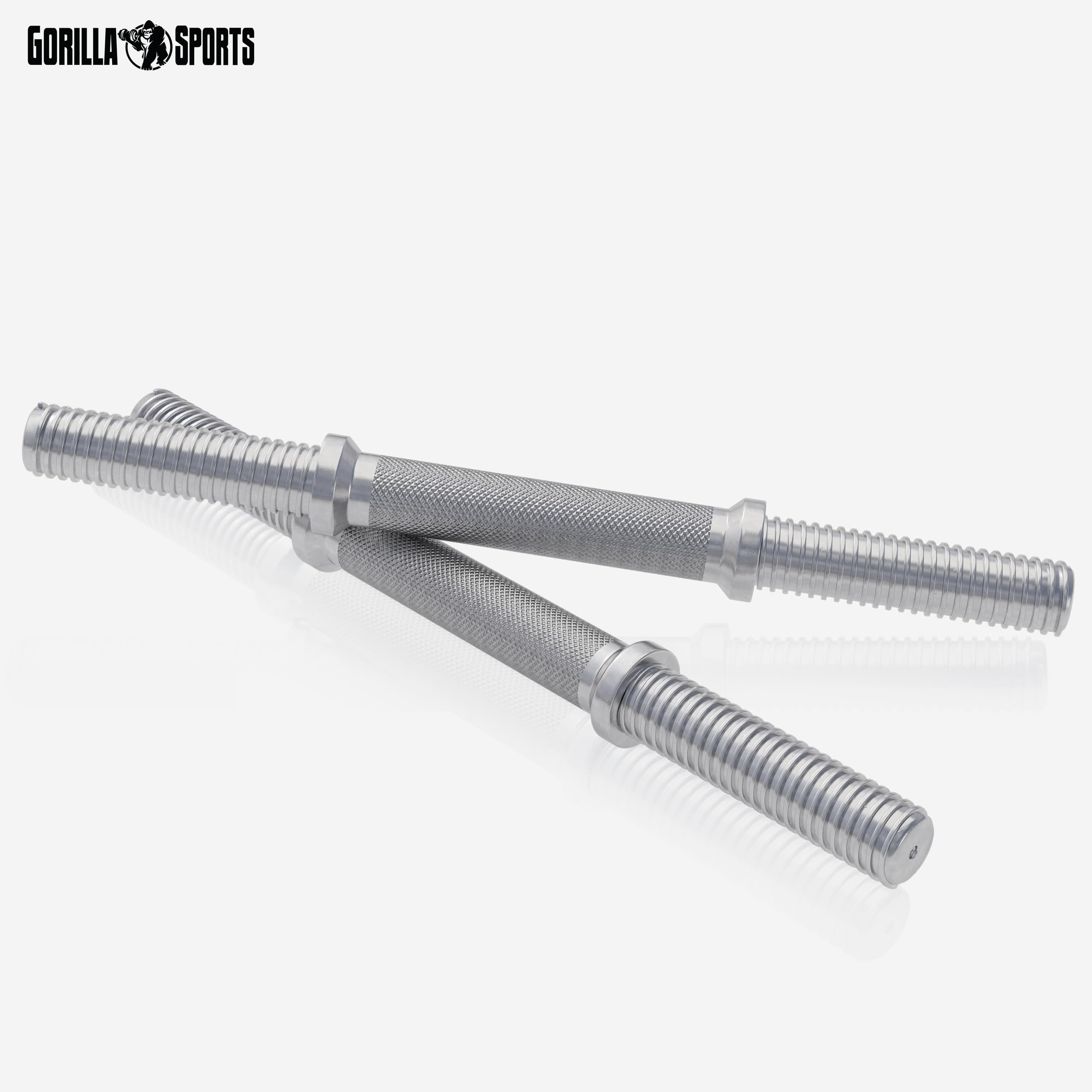 GORILLA SPORTS® Juego de mancuernas cortas – 20 kg o 30 kg, 30 mm de diámetro, 2 barras cortas con 4 cierres de estrella, mango moleteado, juego de mancuernas de plástico, 2 unidades