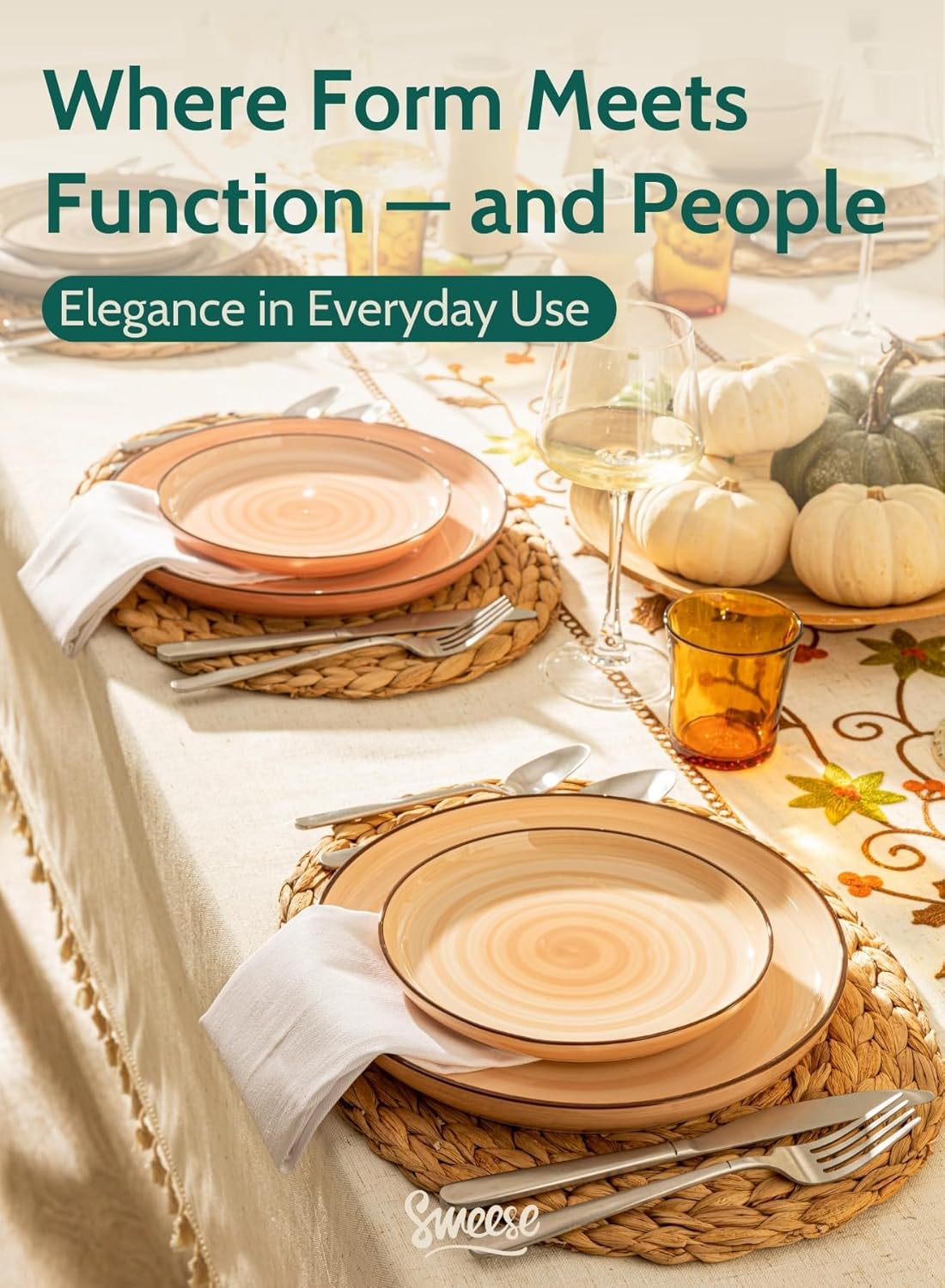 Sweese 7.4 Inch Porcelain Dessert Plates - Round Salad, Appetizer Plate Set for Kitchen, Small, Dishwasher Microwave Safe, Set of 6, Neutral - Image 5