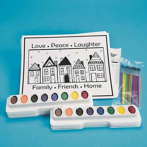 Miniatura 2 de S&S Worldwide Easy Way - Kit de manualidades con imágenes a color acuarela amor, paz, risa (paquete de 24)