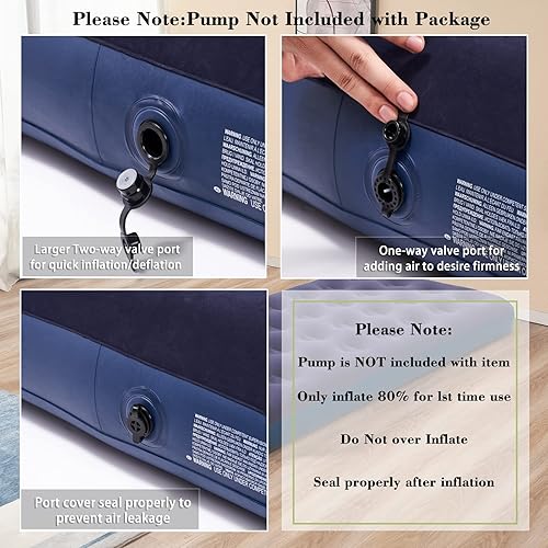 Miniatura 4 de RAPTAVIS Cama inflable del colchón de aire del tamaño doble, infla el colchón que acampa la almohadilla de dormir