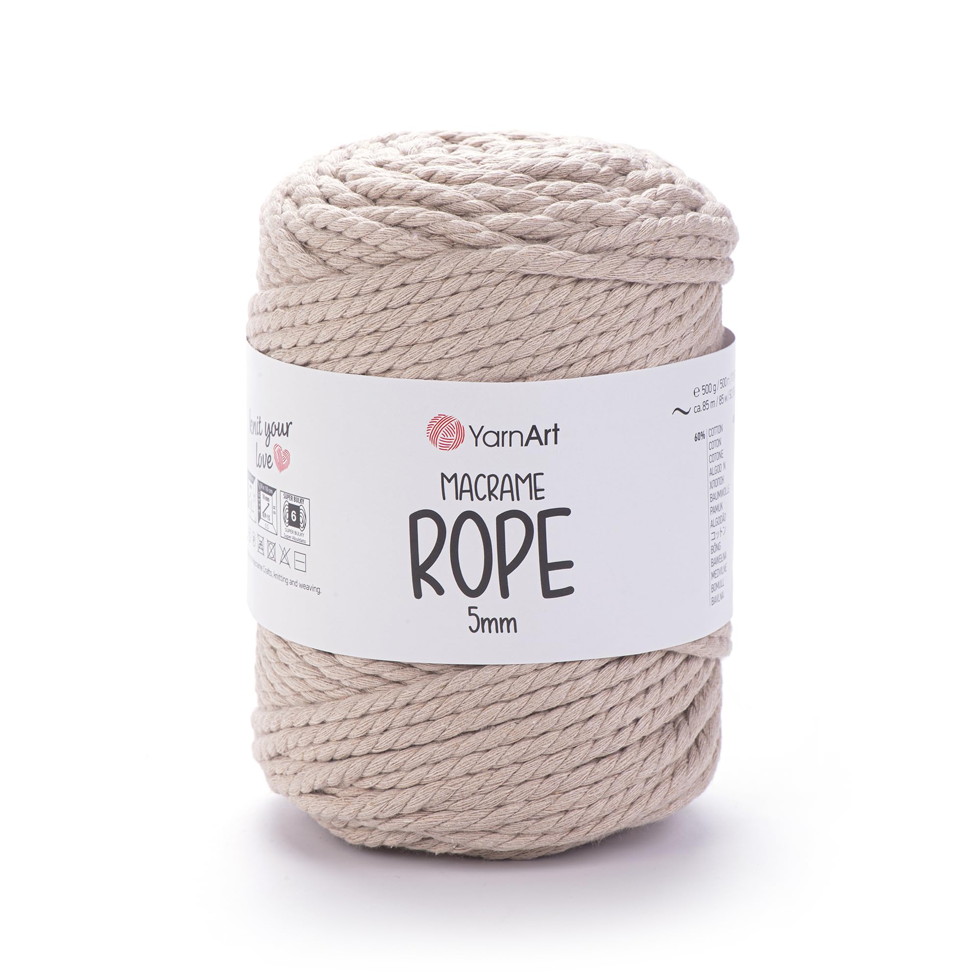 YarnArt El Örgü İpi MACRAME ROPE 5 MM, 753, 2x500 gr