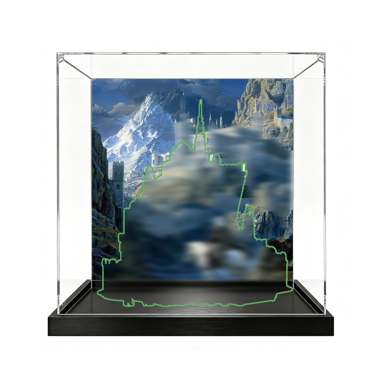 Acrylic Display Case Compatible with Lego 11377 Castle Model, Dustproof Transparent Storage Box, Compatible with Lego 11377 (Model Not Included) (Background-1)