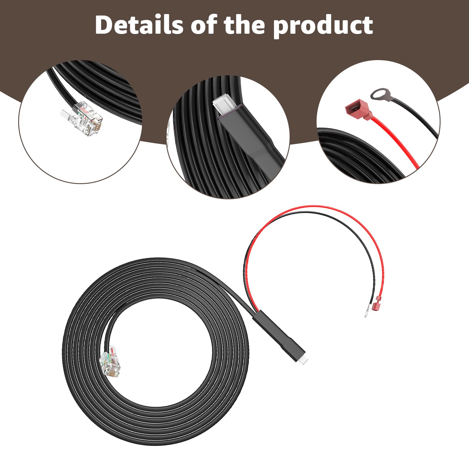 GUSSUI HT-1096 - Kit de cable de alimentación para detector de radar compatible con Escort MAX360 MAX 360c, Uniden R1 R3 R7, Cobra, Valentine One, Beltronics, Radenso XP, etc. con soporte de fusible