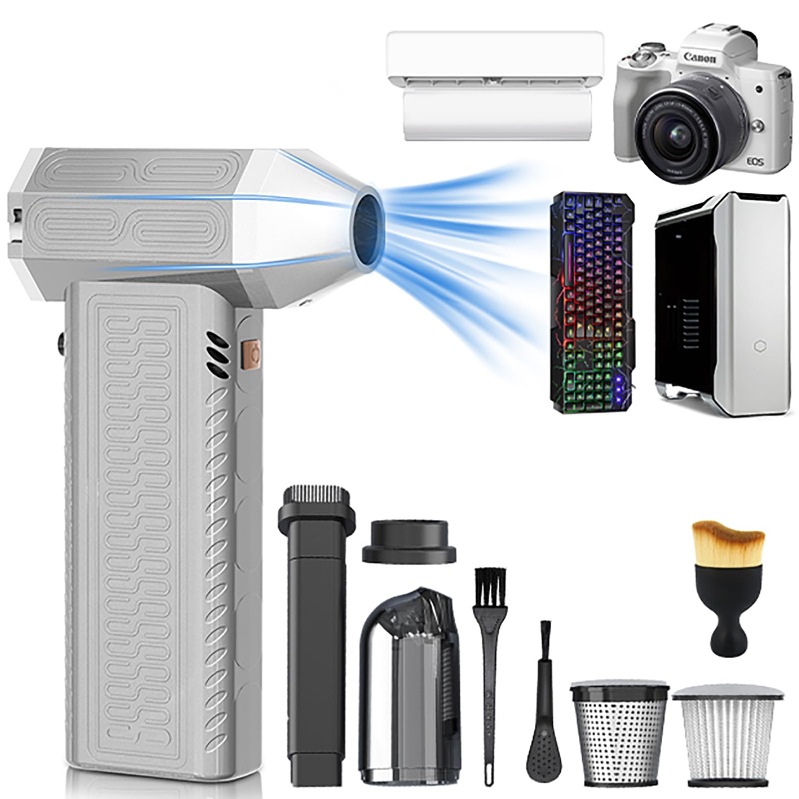 Amazon.co.jp: Raydyn 超強力 電動エアダスター 充電式 200000rpm 1台2  