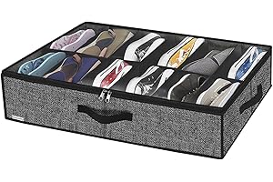 moteph Shoe Organizer for Closet - Premium Foldable Underbed Shoes Container Box for Closet