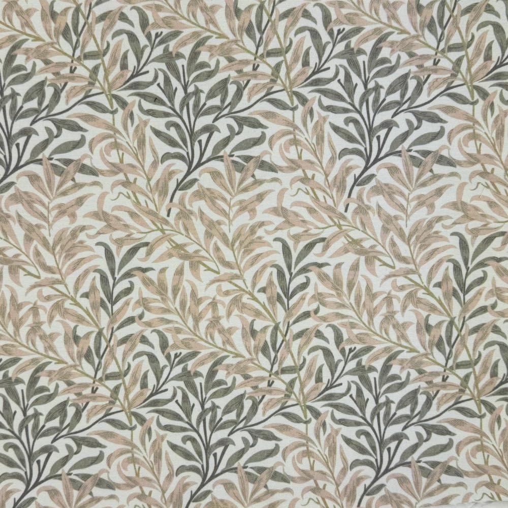 PU Coated Water Repellent Fabric William Morris Digital Willow Bough Leaves (Sold Per Metre) (Linen)