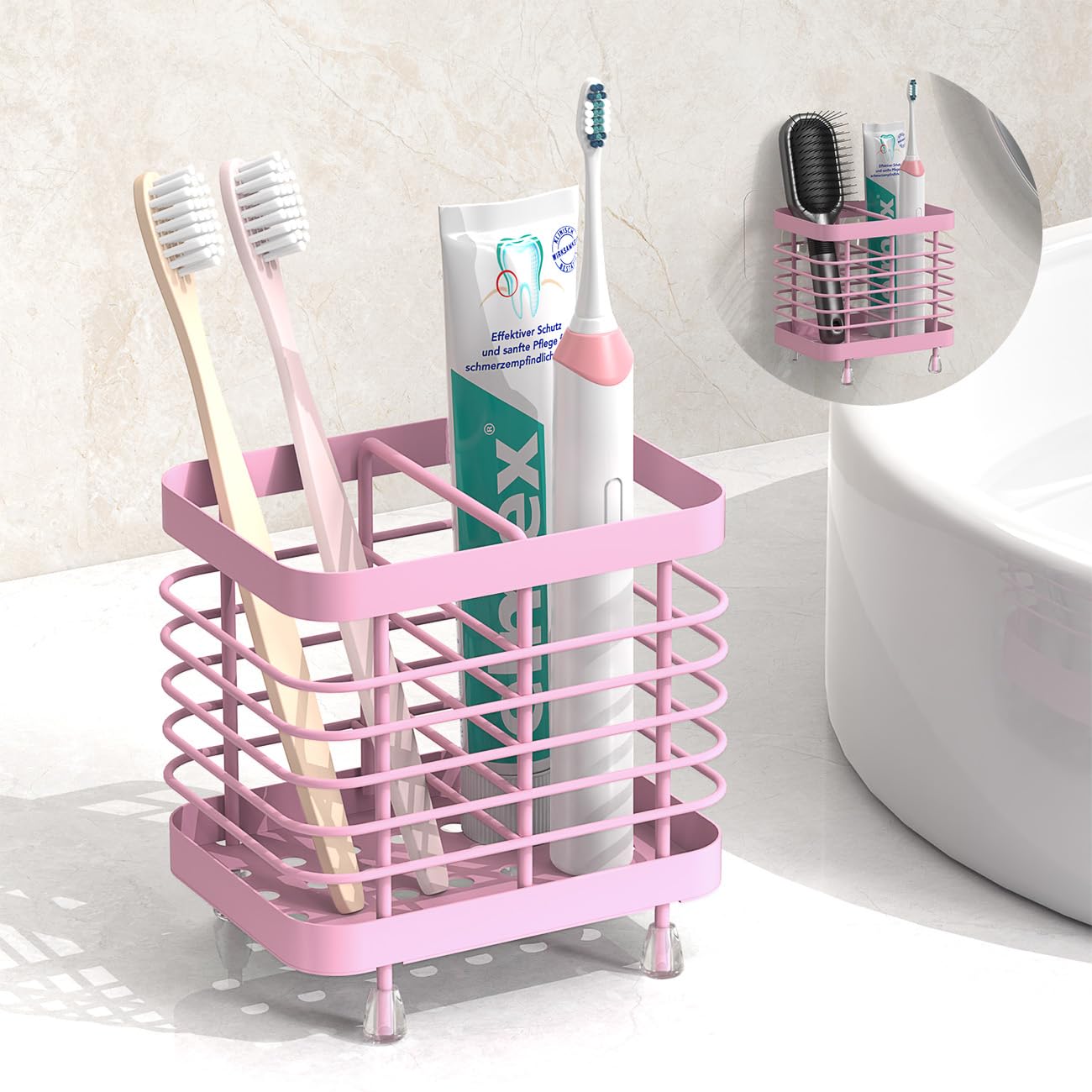 Luxspire Toothbrush Holders for Bathroom Stainless Steel Electric Toothbrush Holder Wall Mounted